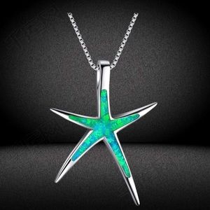 Beautiful green starfish pendant with necklace